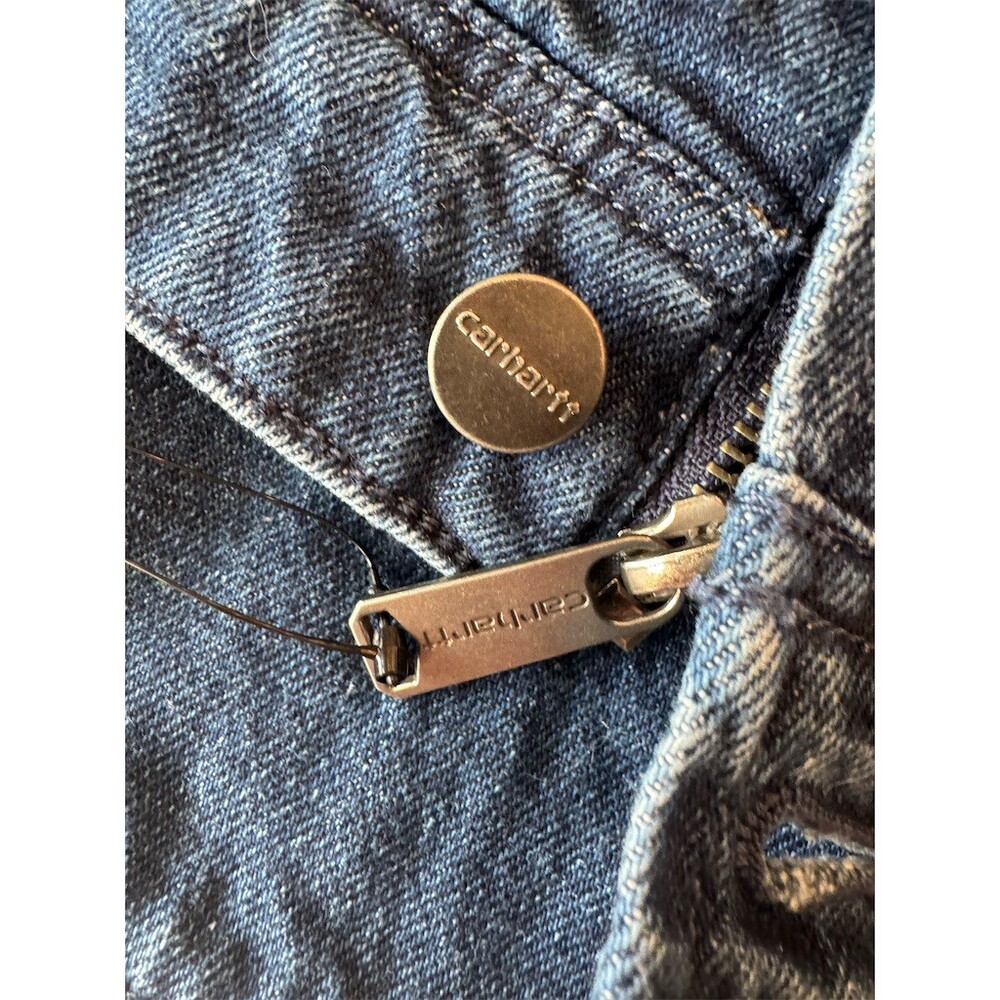 CUTE Carhartt Men's Relaxed Fit Sherpa-Lined Denim Jacket Blue Full Zip Size S - Picture 14 of 15